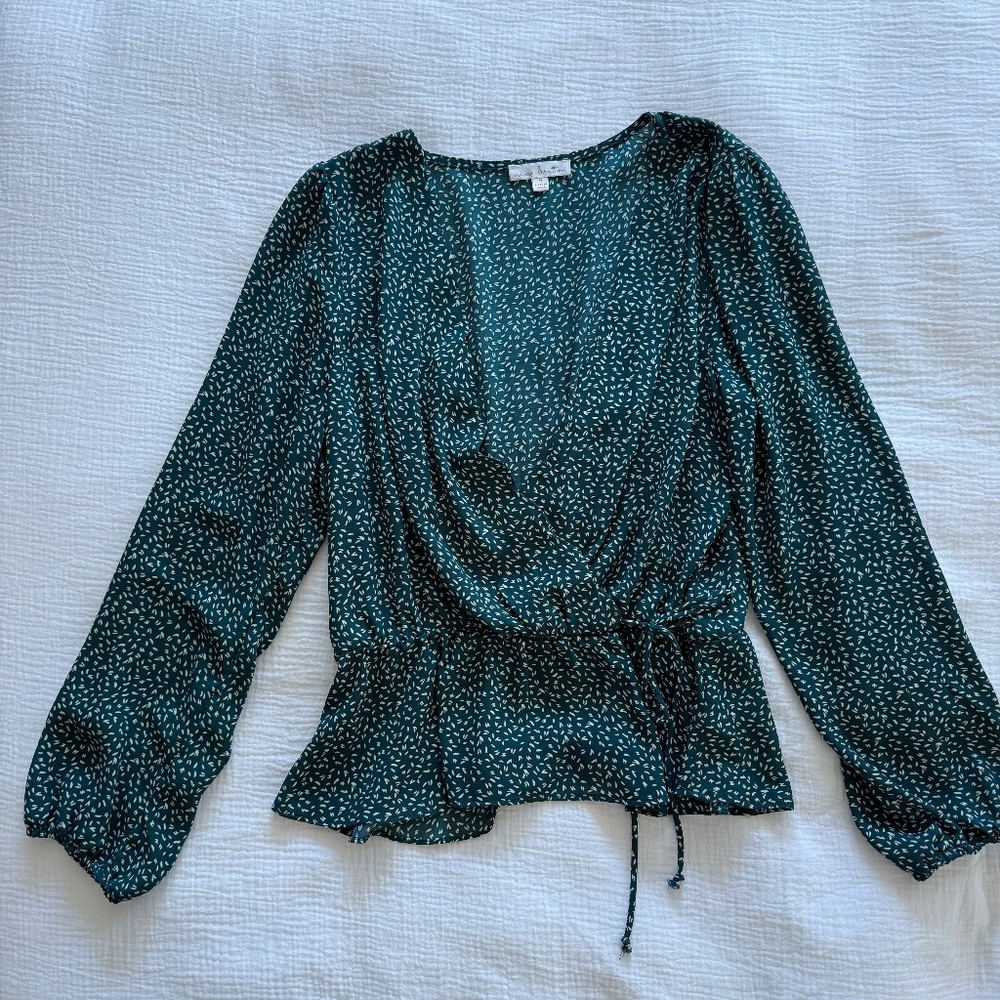 Nine Britton Cavanna Faux Wrap Blouse Green